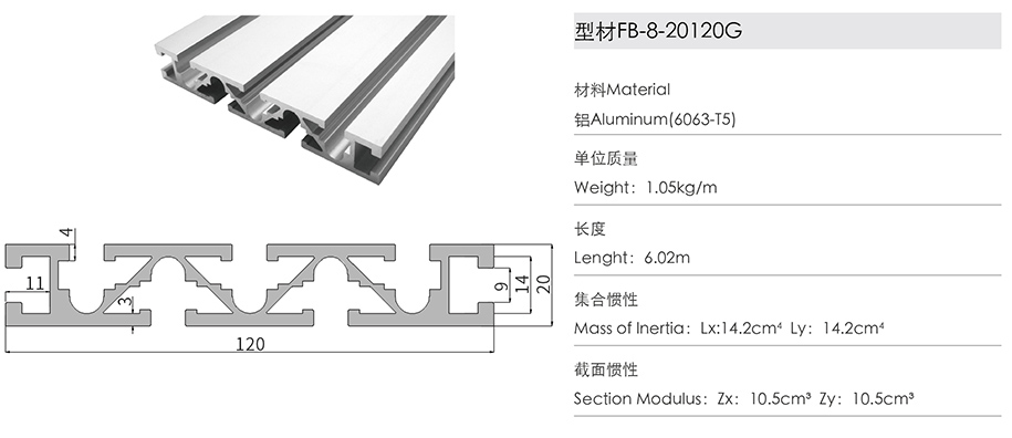 国标铝型材FB-8-20120G