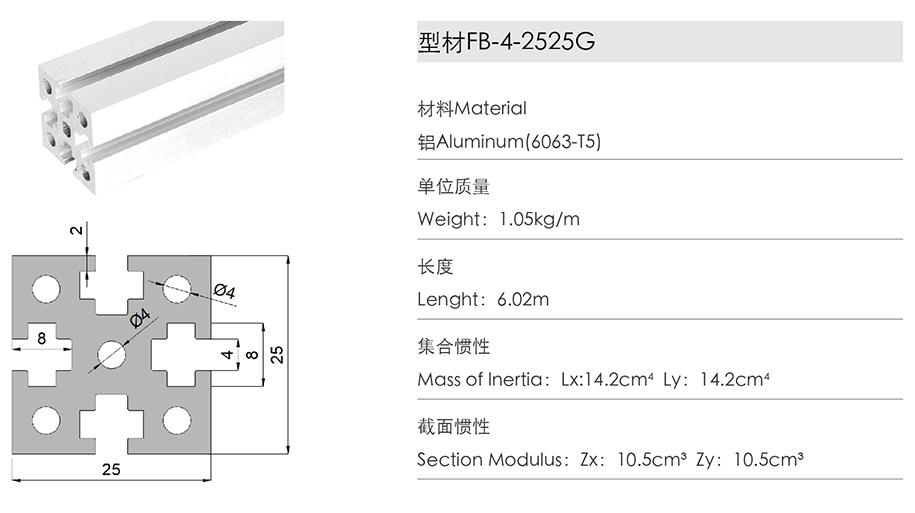 国标铝型材FB-4-2525G